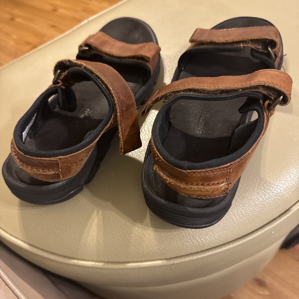 Timberland SensorFlex Brown Leather Sandals Men's‎ Size 9 Hook Loop Comfort - Picture 8 of 8